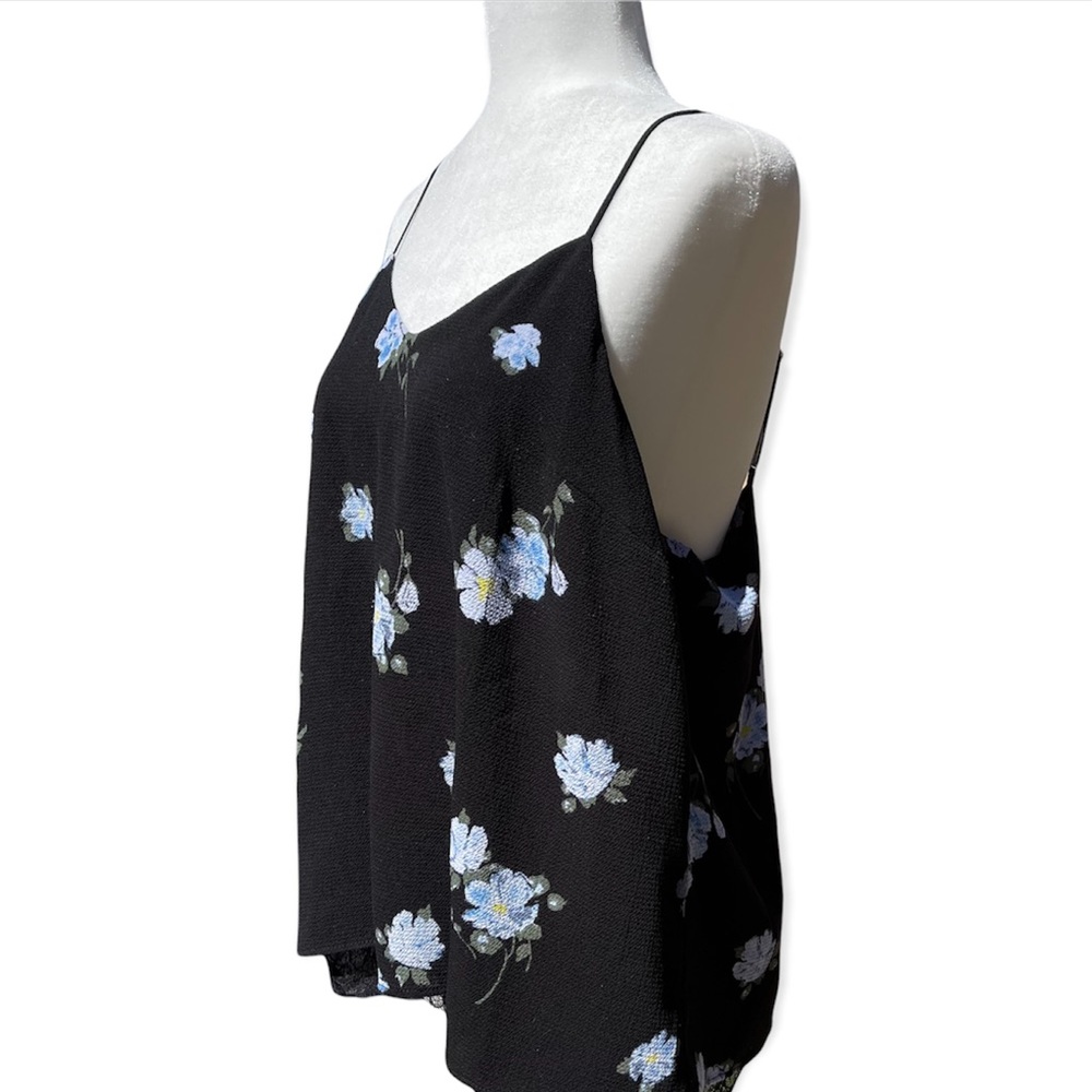 Mossimo Supply & Co. Black Blue Floral Lace Spaghetti Strap Blouse - Picture 6 of 11
